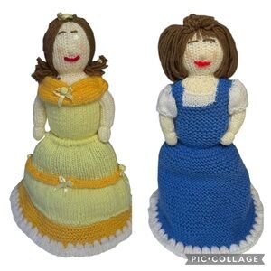 Handmade Hand Knitted Belle Topsy Turvy Doll Beauty & The Beast